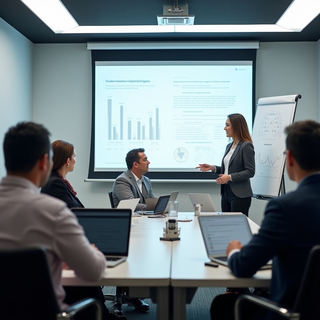 Participants engaged in a structured financial education session in a professional setting
